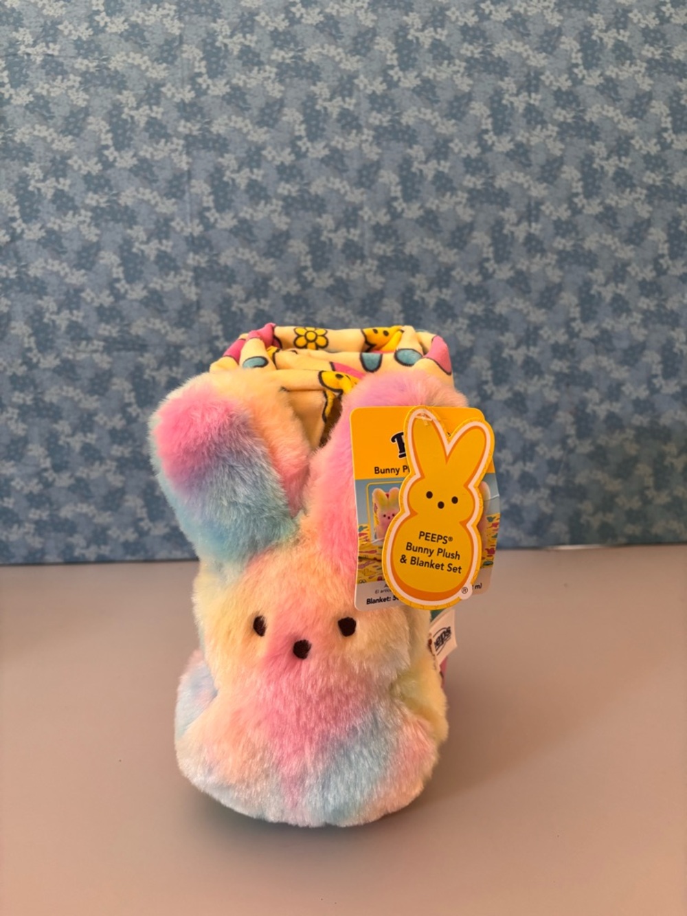 PEEPS® Rainbow Bunny Plush & Blanket Set - Pastel Multi